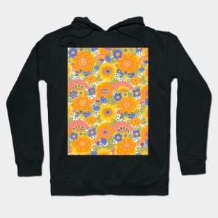 Dahlia Orange Pattern Hoodie